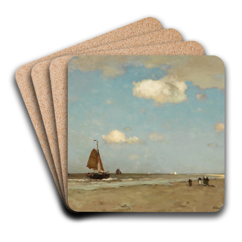 Beach scene by Johan Hendrik Weissenbruch Art Drink Coaster set Beach scene by Johan Hendrik Weissenbruch Art Drink Coaster set