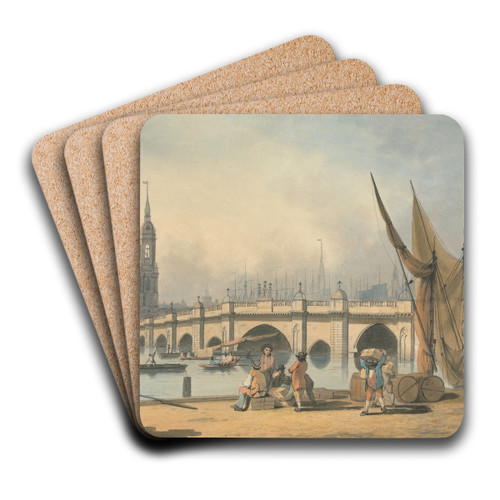 London Bridge and The Monument by Francis Nicholson Art Drink Coaster set London Bridge and The Monument by Francis Nicholson Art Drink Coaster set