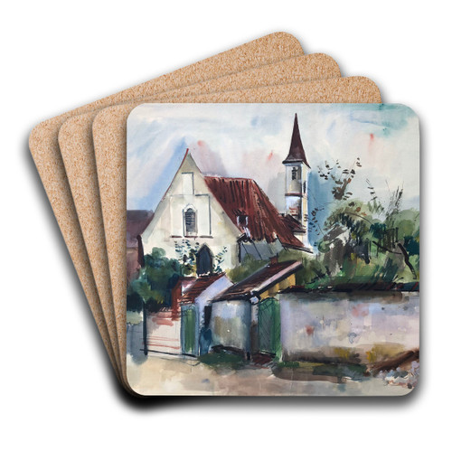 Kirche bei Landsberg am Lech by Otto Geigenberger Art Drink Coaster set