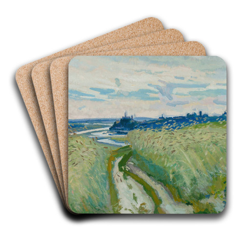Landscape with a road by Stanisaw Kamocki Art Drink Coaster set