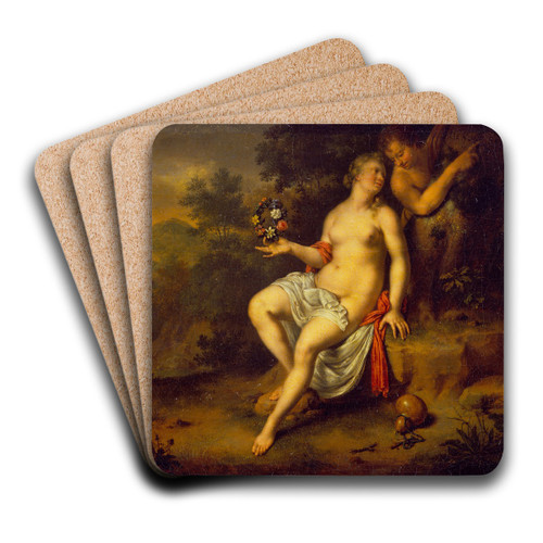 Paris and Oenone by Willem Van Mieris Art Drink Coaster set