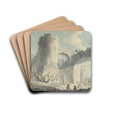 Port Scene by Follower of Claude-Joseph Vernet Drink Coasters - set of 4 Port Scene by Follower of Claude-Joseph Vernet Drink Coasters - set of 4