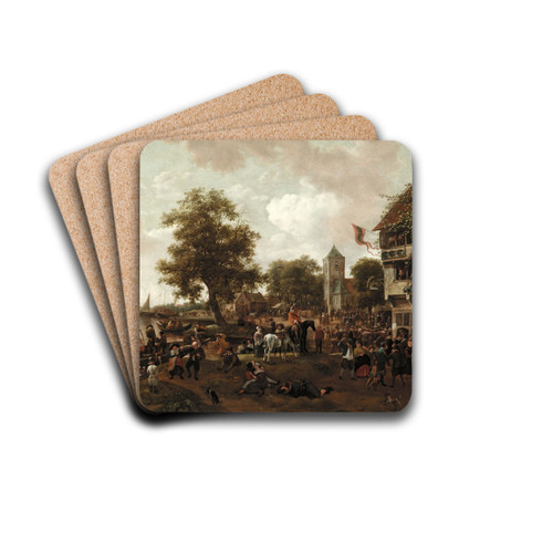 The Fair at Oegstgeest by Jan Steen Drink Coasters - set of 4