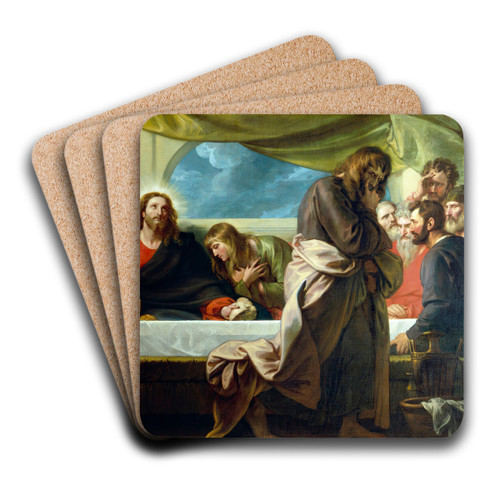 The Last Supper by Benjamin West Art Drink Coaster set The Last Supper by Benjamin West Art Drink Coaster set