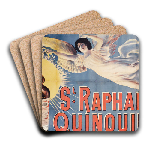 St. Raphael Quinquina by Jean de Paleologue Art Drink Coaster set
