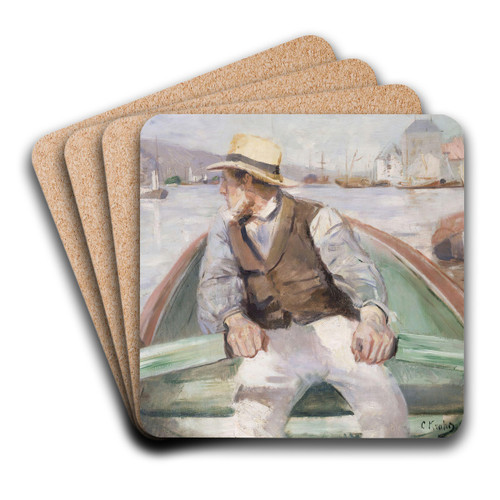 Look ahead, Bergen Harbour by Christian Krohg Art Drink Coaster set