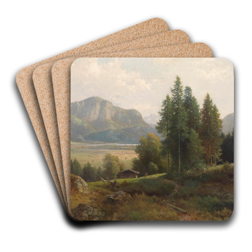 Partie am Kochelsee by Ludwig Sckell Art Drink Coaster set