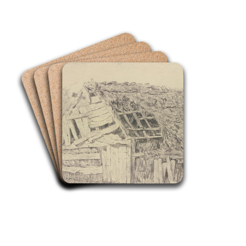 Dilapidated barn by Pieter Bartholomeusz. Barbiers Drink Coasters - set of 4 Dilapidated barn by Pieter Bartholomeusz. Barbiers Drink Coasters - set of 4
