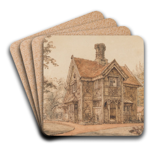 A Lodge at Cassiobury by William Henry Hunt Art Drink Coaster set