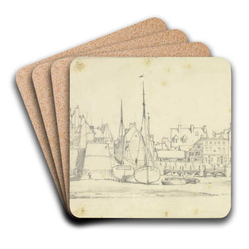 Dieppe by Edward William Cooke Art Drink Coaster set