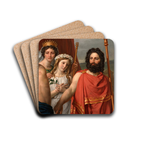 The Anger of Achilles by Jacques Louis David Drink Coasters - set of 4 The Anger of Achilles by Jacques Louis David Drink Coasters - set of 4