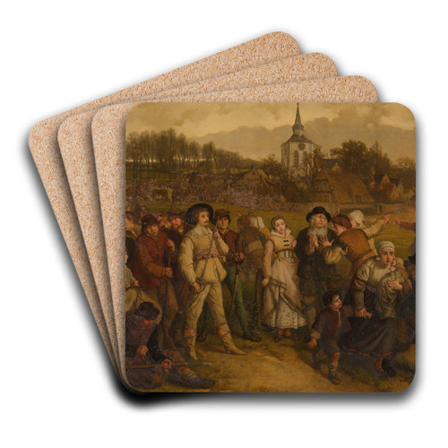 The Enemy Approaches by Joseph Lies Art Drink Coaster set