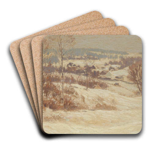 The Hill Range by Leonard Ochtman Art Drink Coaster set