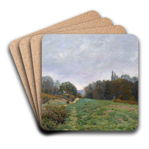 Landscape at Louveciennes by Alfred Sisley Art Drink Coaster set