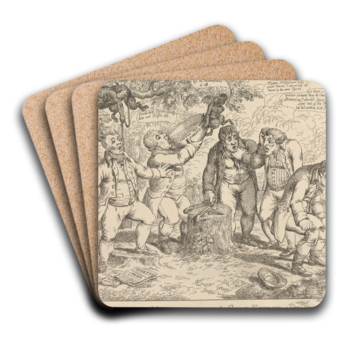 A Meeting of Monopolizers, or the Good Effect of Peace by Charles Williams Art Drink Coaster set