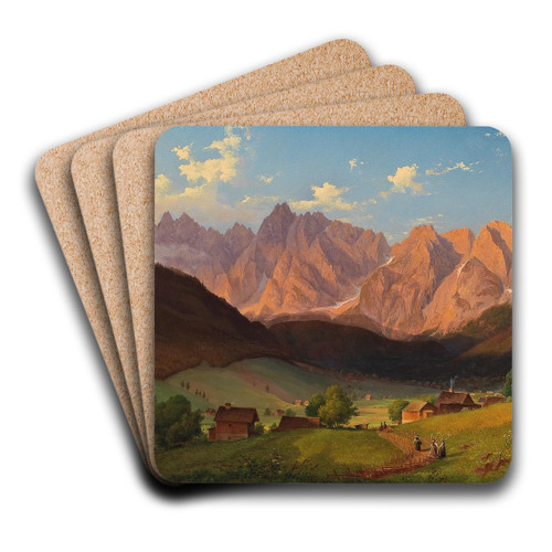 A view of Triglav in Slovenia by Josef Feid Art Drink Coaster set