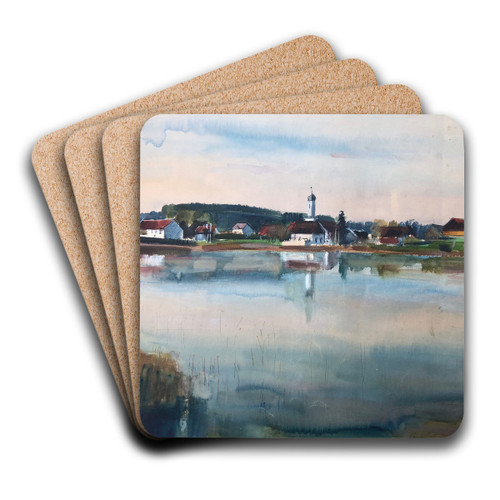 Froschhausen bei Murnau by Otto Geigenberger Art Drink Coaster set