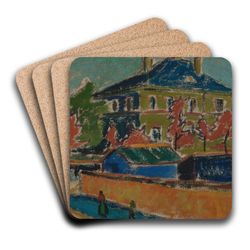 Villa in Dresden by Ernst Ludwig Kirchner Art Drink Coaster set