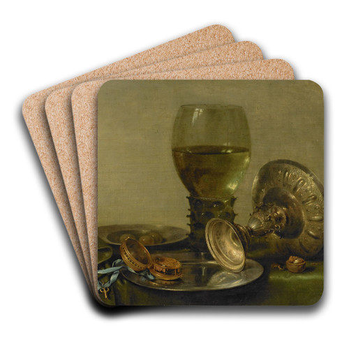 Still Life with Roemer and Silver Tazza by Willem Claesz Heda Art Drink Coaster set