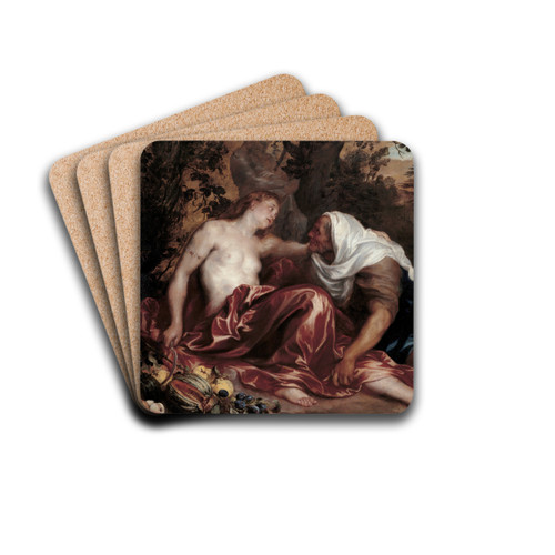 Vertumnus and Pomona by Anthony van Dyck Drink Coasters - set of 4