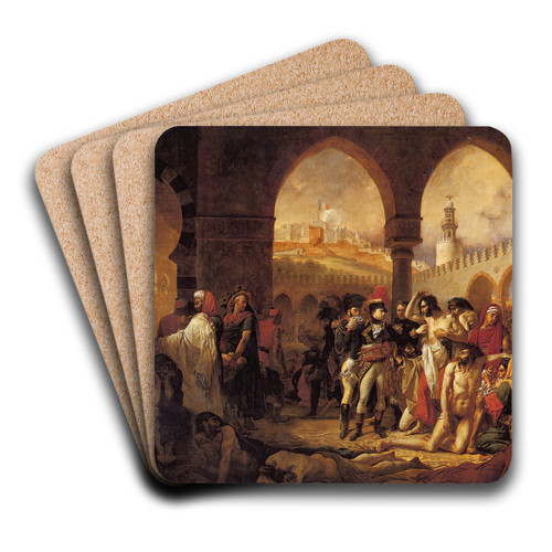 Bonaparte visitant les pestifrs de Jaffa le 11 mars 1799 by Antoine-Jean Gros Art Drink Coaster set Bonaparte visitant les pestifrs de Jaffa le 11 mars 1799 by Antoine-Jean Gros Art Drink Coaster set