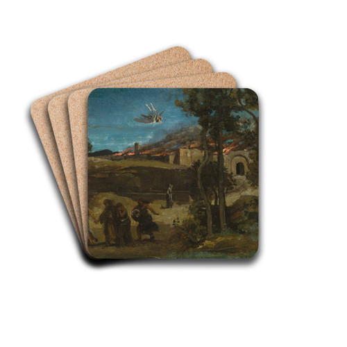 Study for 'The Destruction of Sodom' by Jean-Baptiste-Camille Corot Drink Coasters - set of 4