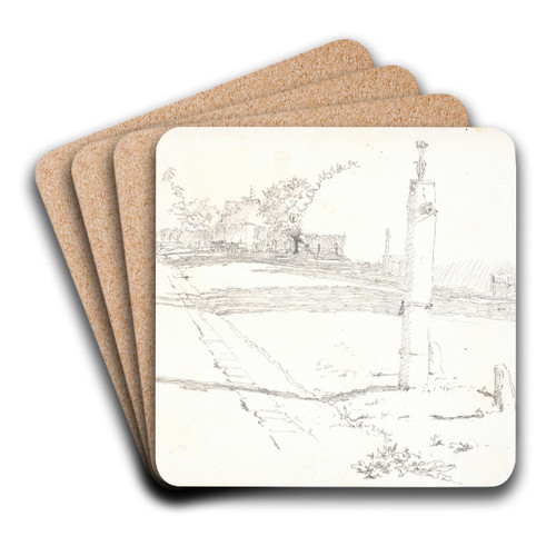 Gaden med vandposten by Christen Kbke Art Drink Coaster set
