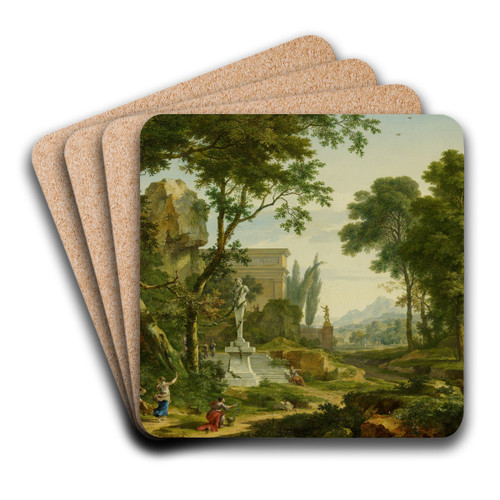 Arcadian landscape by Jan van Huysum Art Drink Coaster set