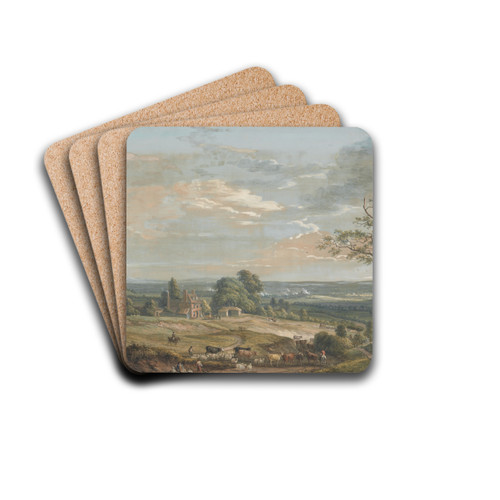 A Distant View of Maidstone, from Lower Bell Inn, Boxley Hill by Paul Sandby Drink Coasters - set of 4