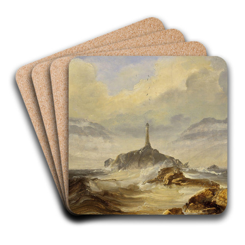 Lighthouse on the Norwegian Coast by Peder Balke Art Drink Coaster set Lighthouse on the Norwegian Coast by Peder Balke Art Drink Coaster set