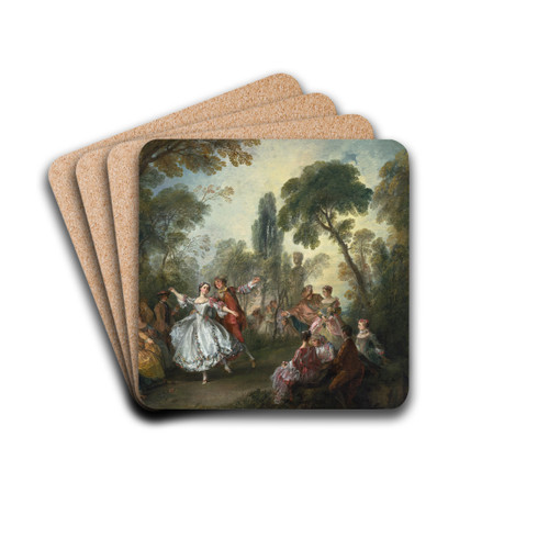 La Camargo Dancing by Nicolas Lancret Drink Coasters - set of 4