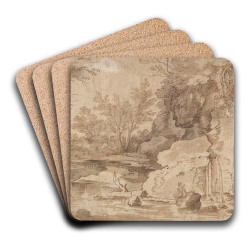RiverLandscape by Herman van Swanevelt Art Drink Coaster set