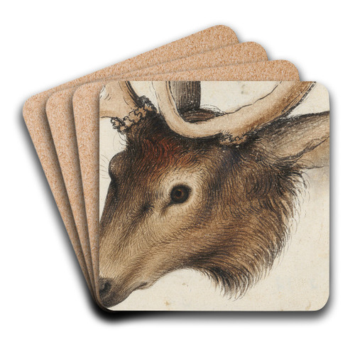 Hirschkopf by Hans Hug Kluber Art Drink Coaster set