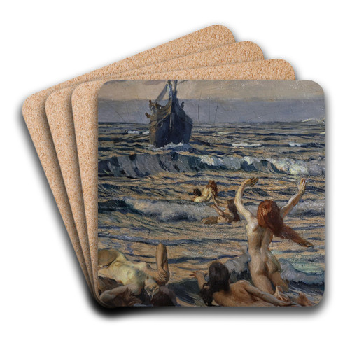 Return of Ulysses by Ettore Tito Art Drink Coaster set Return of Ulysses by Ettore Tito Art Drink Coaster set