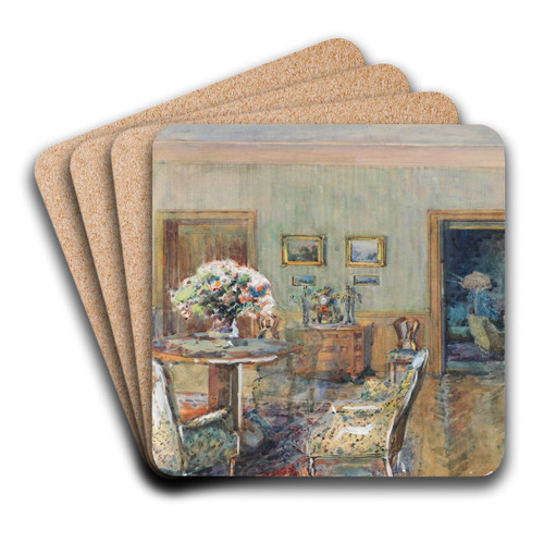 Saloninterieur by Hans Temple Art Drink Coaster set