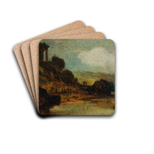 Landschaft mit Ruine by Joseph Hasslwander Drink Coasters - set of 4