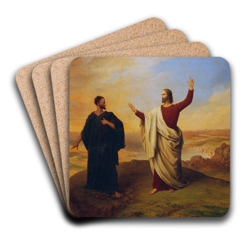 The temptation of Christ by Ludwig Ferdinand Schnorr von Carolsfeld Art Drink Coaster set The temptation of Christ by Ludwig Ferdinand Schnorr von Carolsfeld Art Drink Coaster set