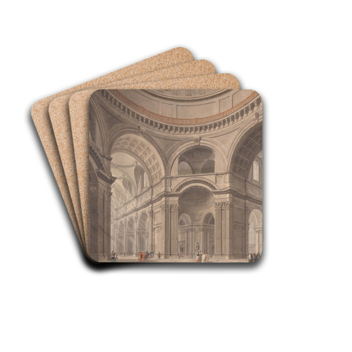 Interior of St. Paul's Cathedral by Thomas Malton the Younger Drink Coasters - set of 4