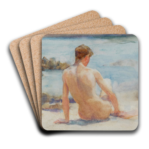 A Summer's Day by Henry Scott Tuke Art Drink Coaster set