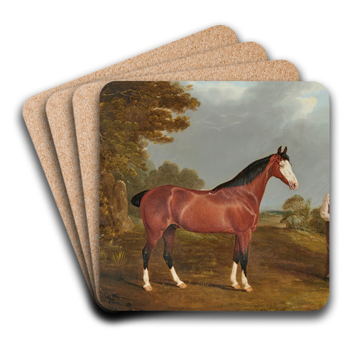 The racehorse 'Whiteface' with groom J. Gilham by John Frederick Herring Snr. Art Drink Coaster set The racehorse 'Whiteface' with groom J. Gilham by John Frederick Herring Snr. Art Drink Coaster set