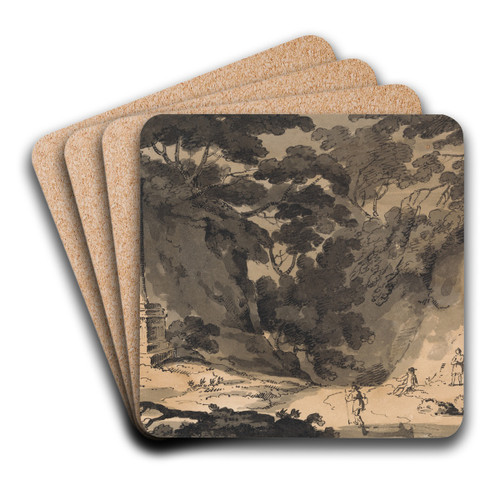 Tall Monument at a Roadside by John Skippe Art Drink Coaster set Tall Monument at a Roadside by John Skippe Art Drink Coaster set