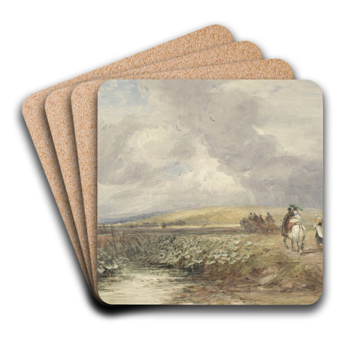 Landschap met reizigers by David Cox Art Drink Coaster set