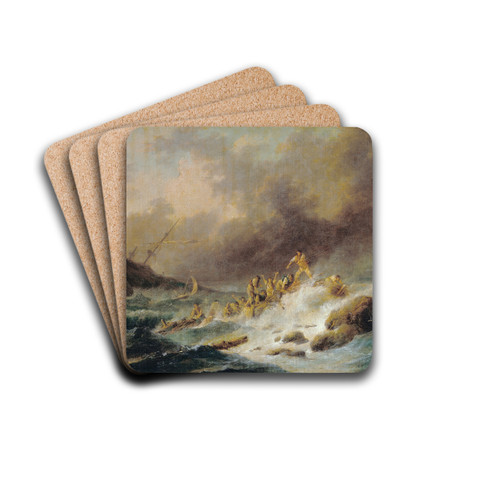 A Shipwreck by Claude-Joseph Vernet Drink Coasters - set of 4