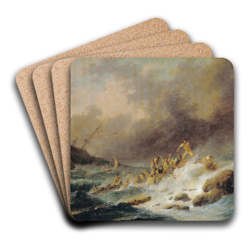 A Shipwreck by Claude-Joseph Vernet Art Drink Coaster set