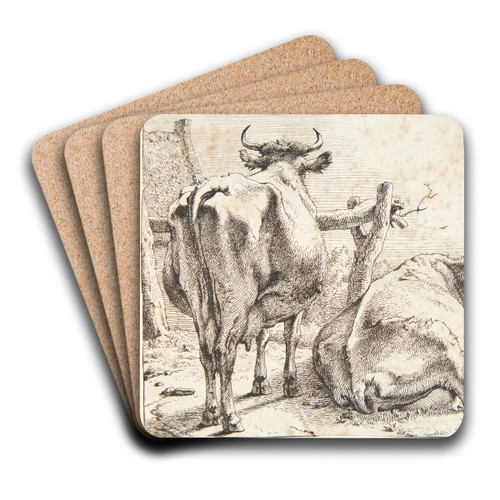 To ker, set bagfra by Paulus Potter Art Drink Coaster set To ker, set bagfra by Paulus Potter Art Drink Coaster set