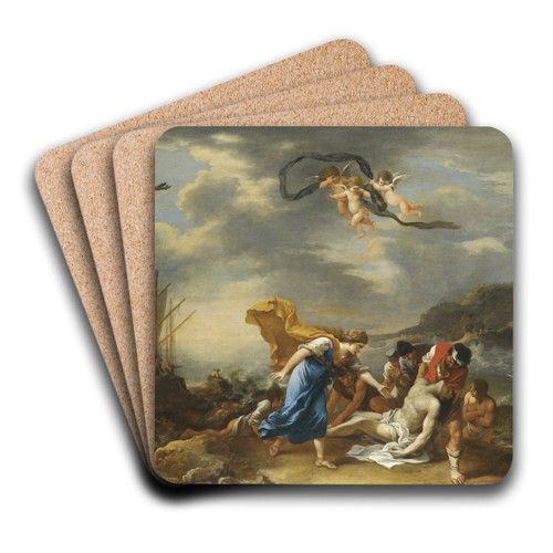 Hero And Leander by Salvator Rosa Art Drink Coaster set