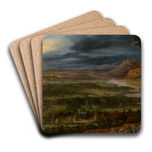 Landscape by Jan Brueghel The Elder Art Drink Coaster set