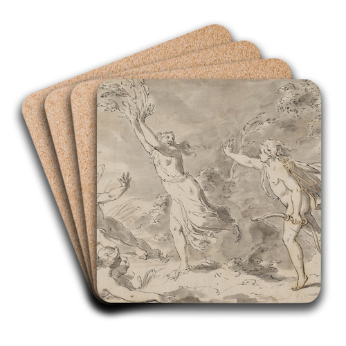 Apollo and Daphne by Pietro Antonio Novelli Art Drink Coaster set