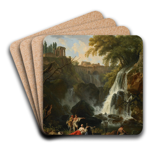 The Cascade at Tivoli by Claude-Joseph Vernet Art Drink Coaster set The Cascade at Tivoli by Claude-Joseph Vernet Art Drink Coaster set