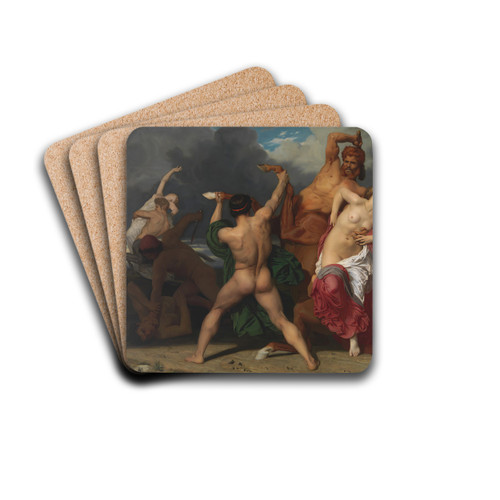 Battle Of The Centaurs And The Lapiths by William Bouguereau Drink Coasters - set of 4 Battle Of The Centaurs And The Lapiths by William Bouguereau Drink Coasters - set of 4